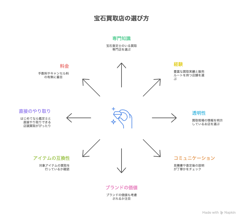 宝石買取店の選び方